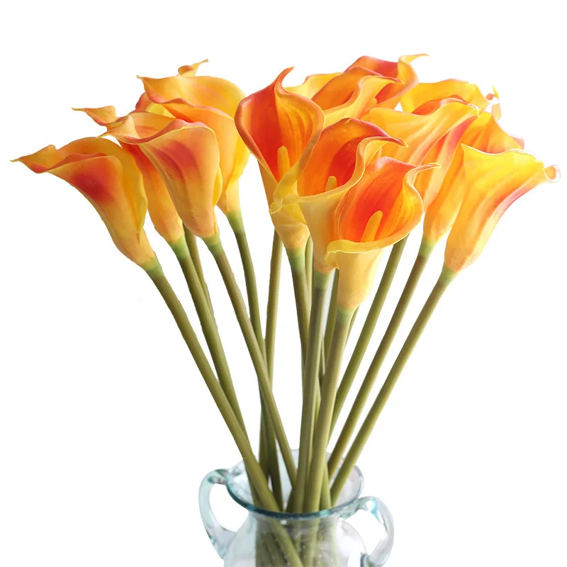 

O-X055 Wholesale common callalily flower Long stem Calla Lily Bulbs Real Touch Artificial Flowers Bundle Soft Pu Calla Lily