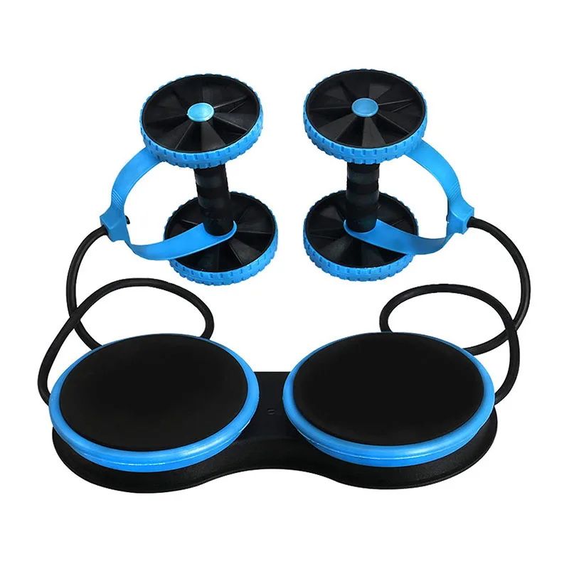 

Multifunctional Dual Ab Wheel With Resistance Band Fitness Wheel With Tension Band Waist Twisting Wheel of Workout Equipment, Gree, blue, plum