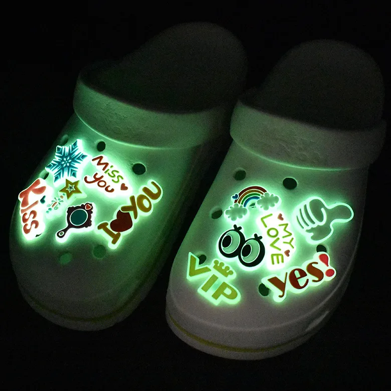 

Luminous Flower Shoes Cartoon Ornaments Luminous Pvc Soft Plastic Fashion Shoe Charms Decoration Accessories, Picture