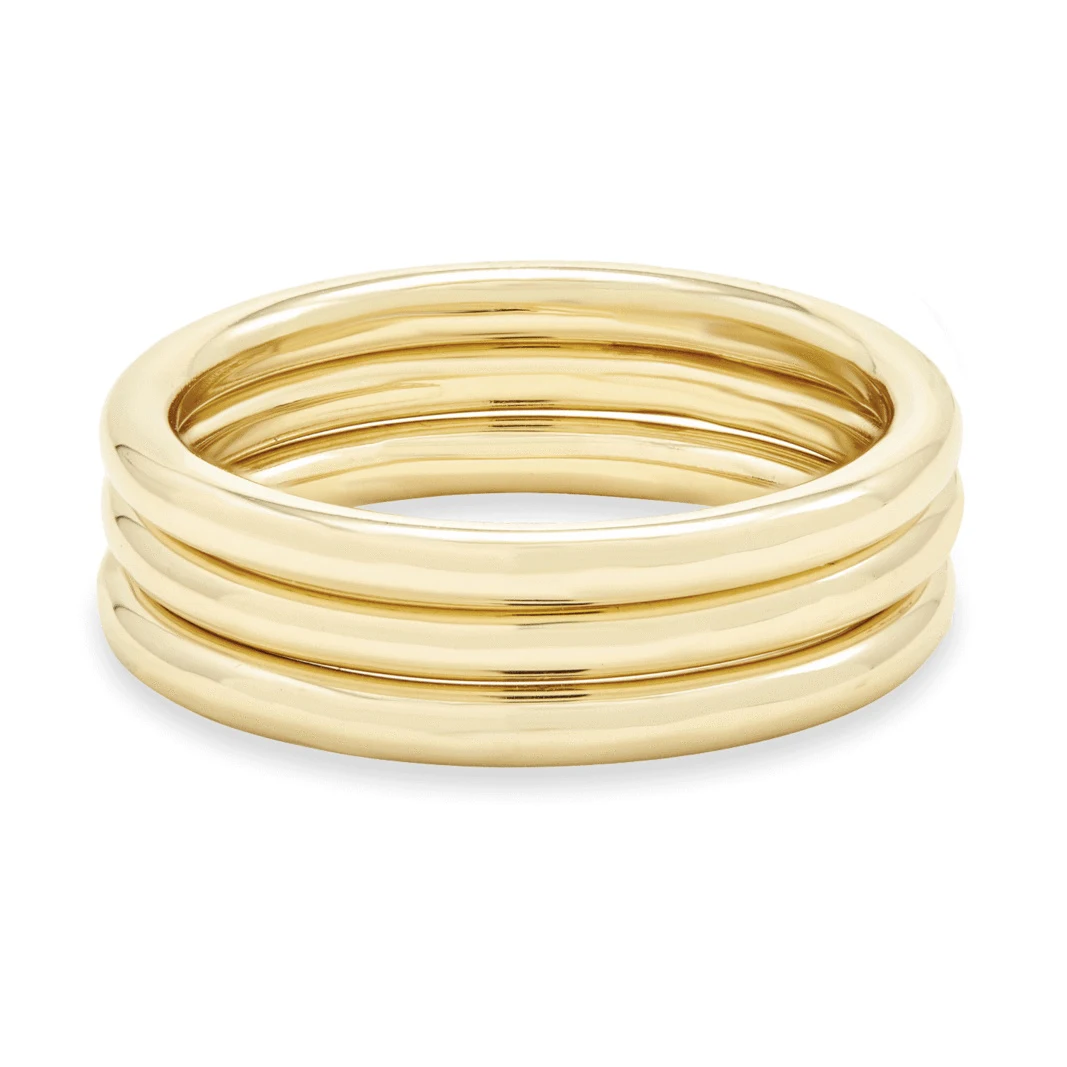 

Gemnel minimalist 18k gold vermeil 0.1 microns ultra bold round bands set rings stack ring