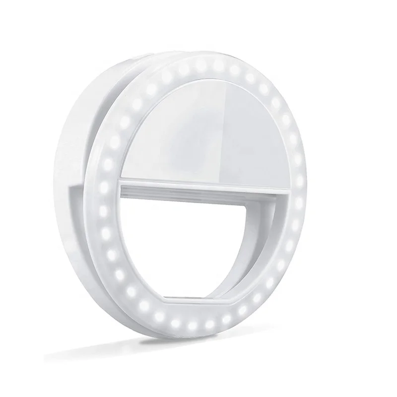 

Custom Adjustable USB Rechargeable Mini Selfie Ring Light,Dimmable Small Clip Led Ring Light For Makeup, White