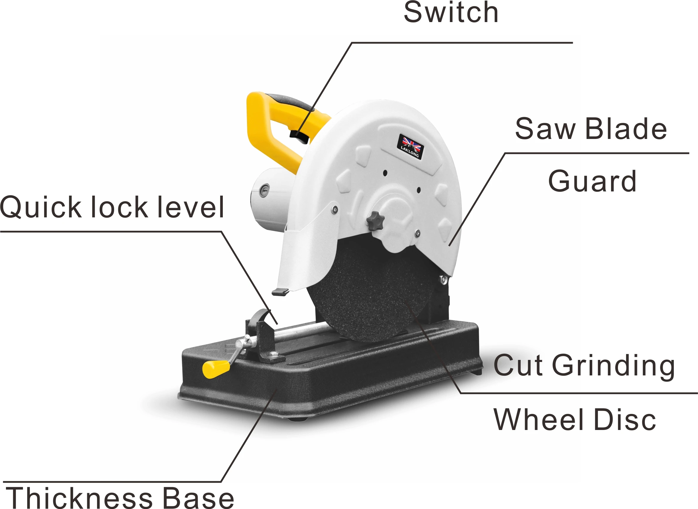 
355mm 2300W professional steel cutting tools cut-off machine 
