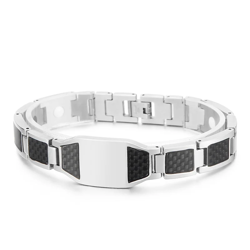KALEN 215mm Causal Mens Stainless Steel Herringbone Chain Link Bracelet