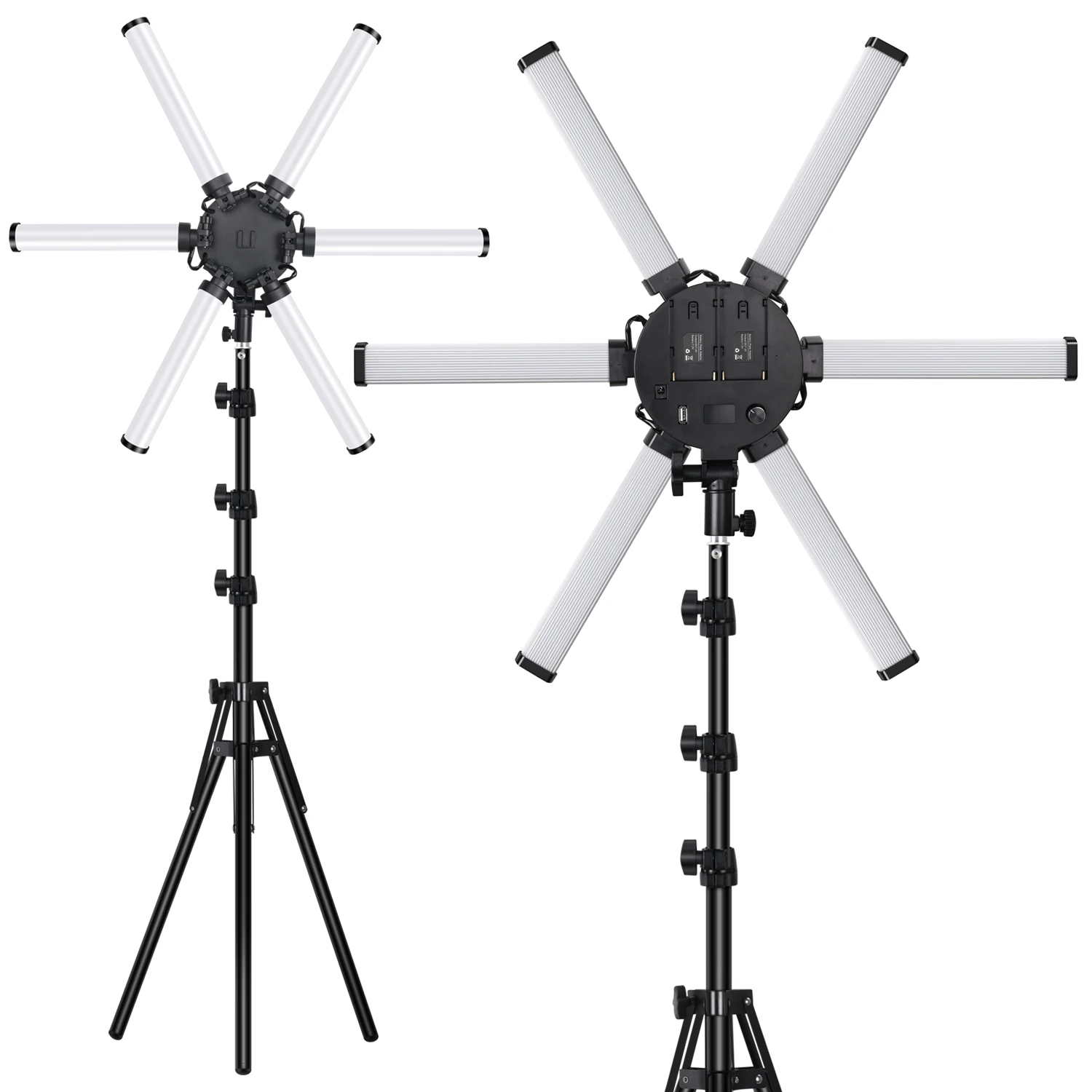 

High Quality 6 Arms Star Lamp LED Photographic Video Ring Light, Black