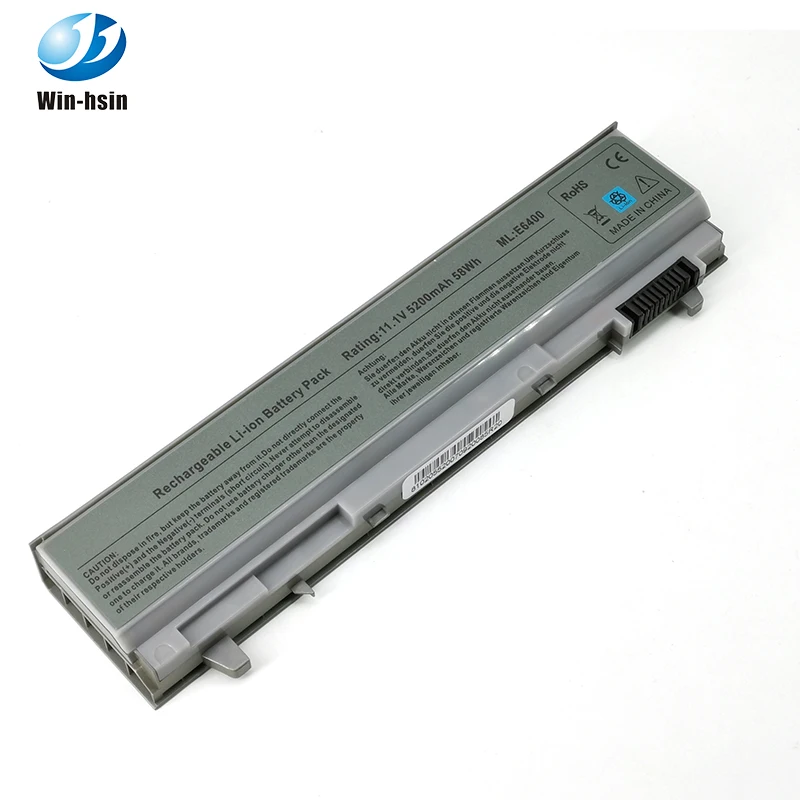 

11.1V 5200mAh/58Wh laptop battery E6400 for Dell Latitude E6400 E6410 E6500 E6510 M2400 KY268 312-0748 451-10583, Siliver