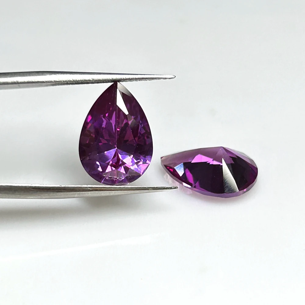Pear Cut 2x3mm to 10x14mm 46# Synthetic Purple Corundum Alexander Loose Gemstone