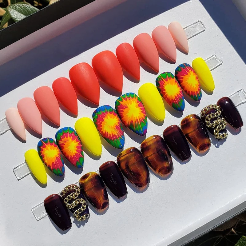 

Promote nail packaging box nail tips halloween nail polish stickers, Multi color