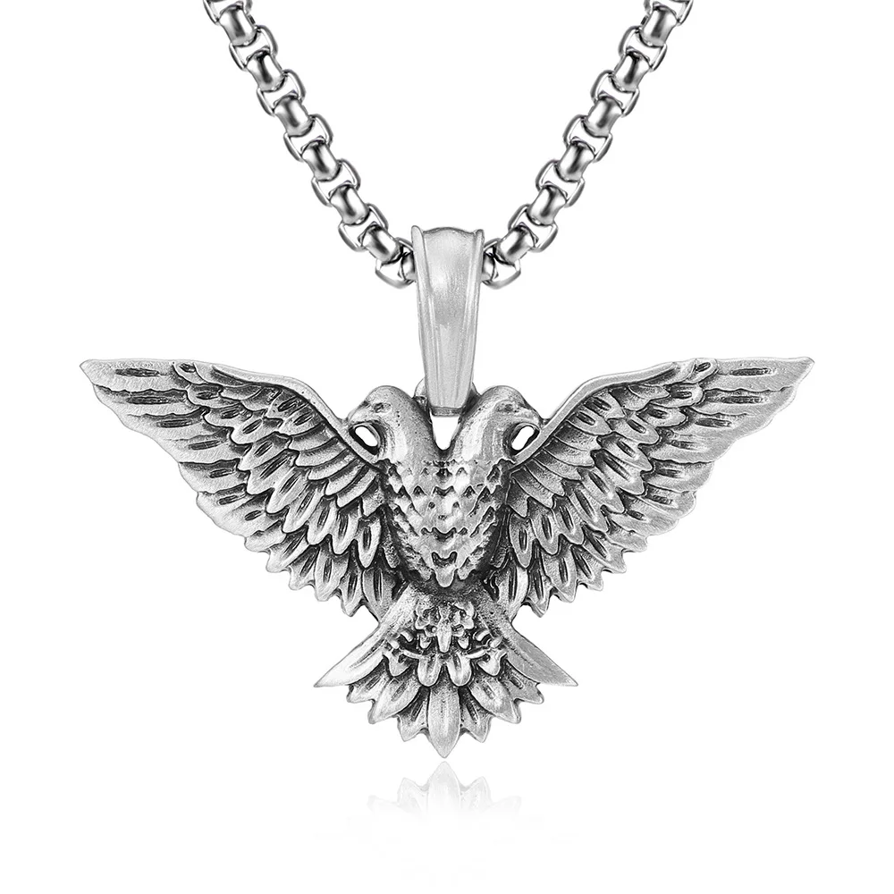 

Aggressiveness mens Hip hop retro Pendant Wholesale stainless steel Accessories Jewelry The eagle pattern necklace