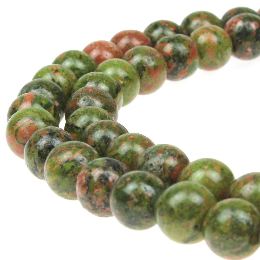 

6mm natural unakite loose jewelry beads stone