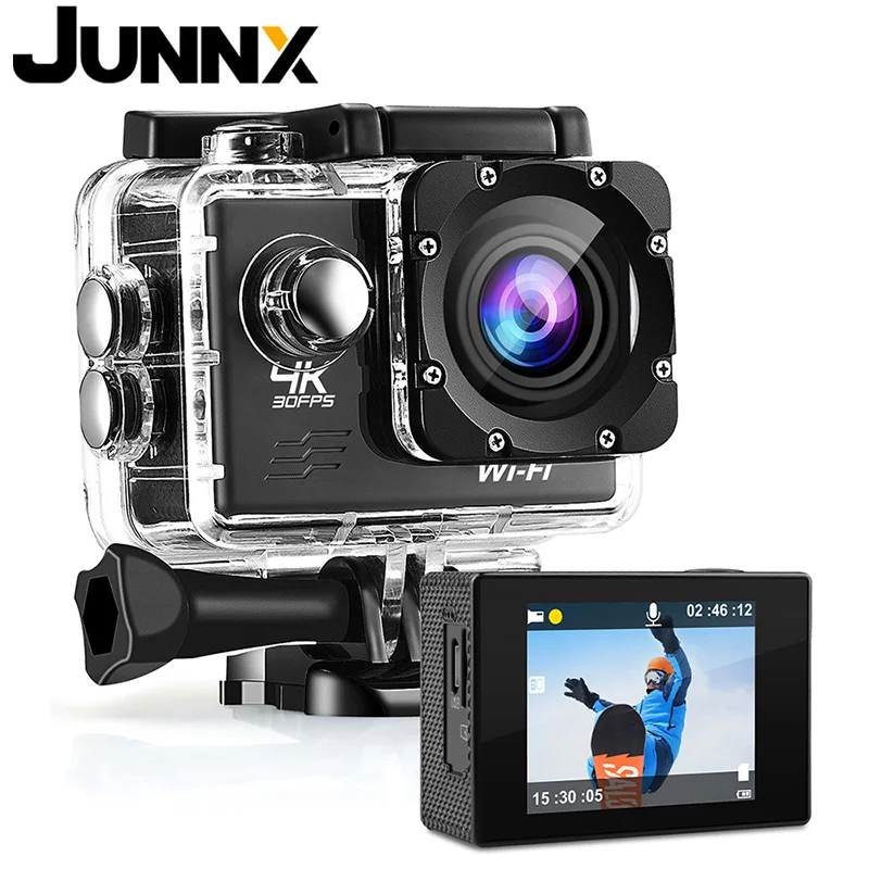 

JUNNX 1080P High Definition 1600 Pixel 16MP 30M Waterproof 2.0 Screen Digital Video Extreme Sports Camera 4K Action Cam