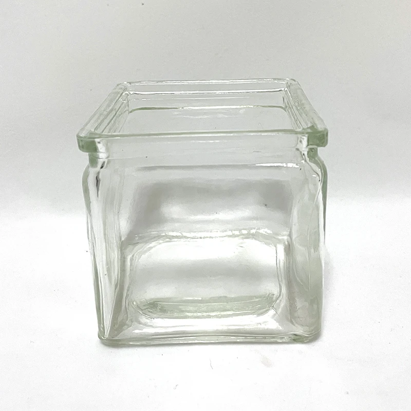 

Square Glass Vase Clear Thicken Flower Vase / Pot for Home decoration