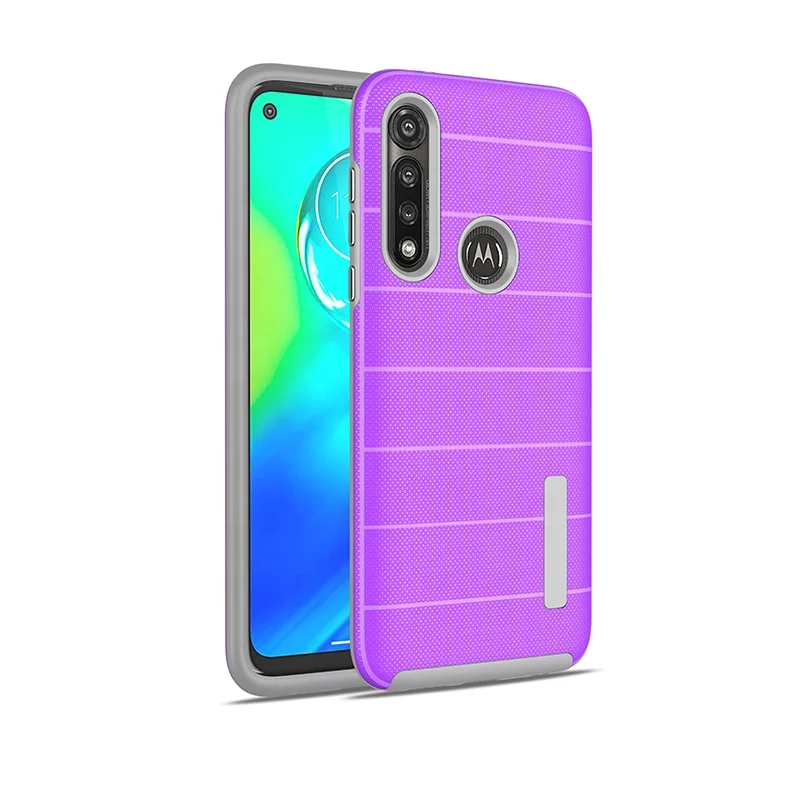 

Factory price Feel Touching Sun Cross Stripes Hybrid TPU PC Phone Case For Motorola G Power, Multi-color, can be customized