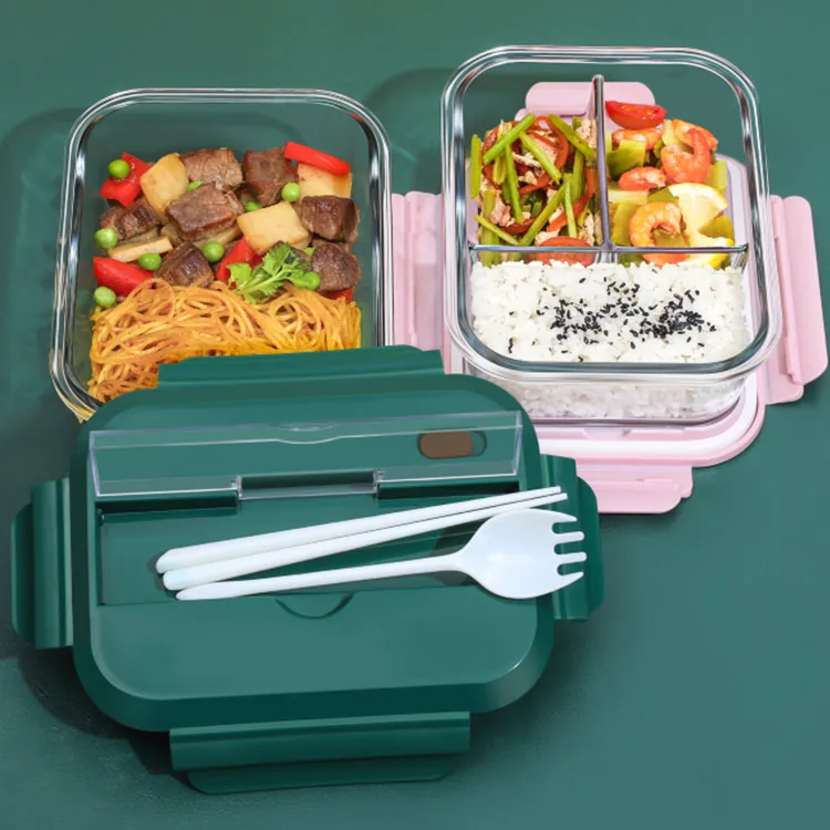 

Tempered glass lunch box microwave oven kids lunch boxes glass bowl storage box food storage container with lid