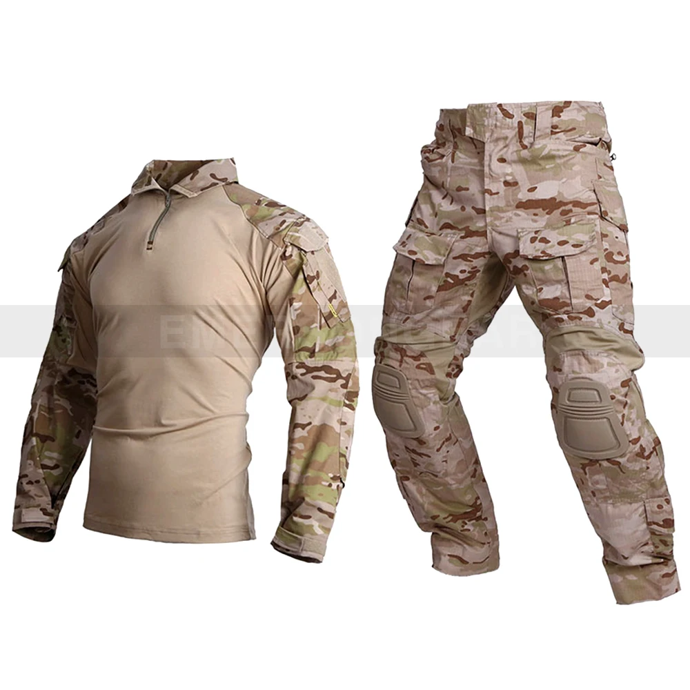 

Emersongear G3 Combat Camouflage Multicam Dress Uniforms Security Uniform Tactical With Knee Pads