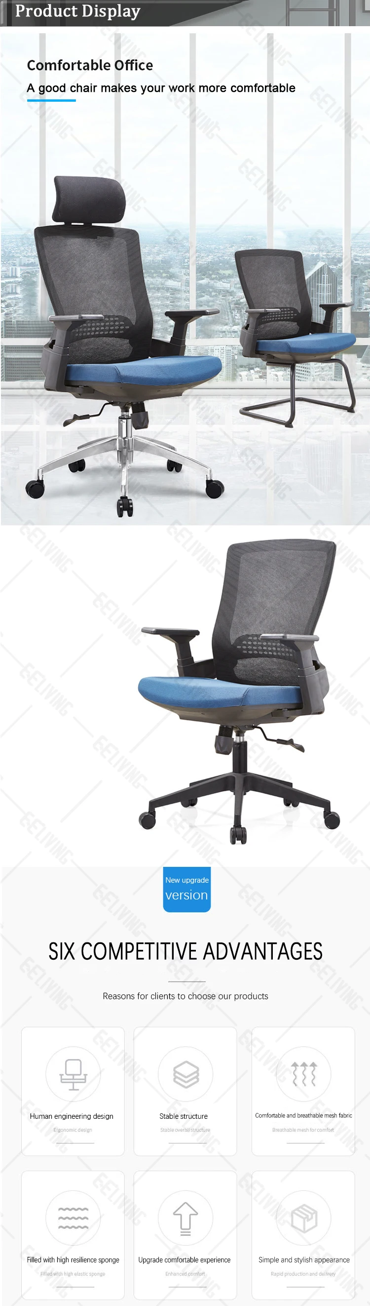 Mesh Swivel Chair Style Nylon Base  Office Chair Specific Use Fashionable