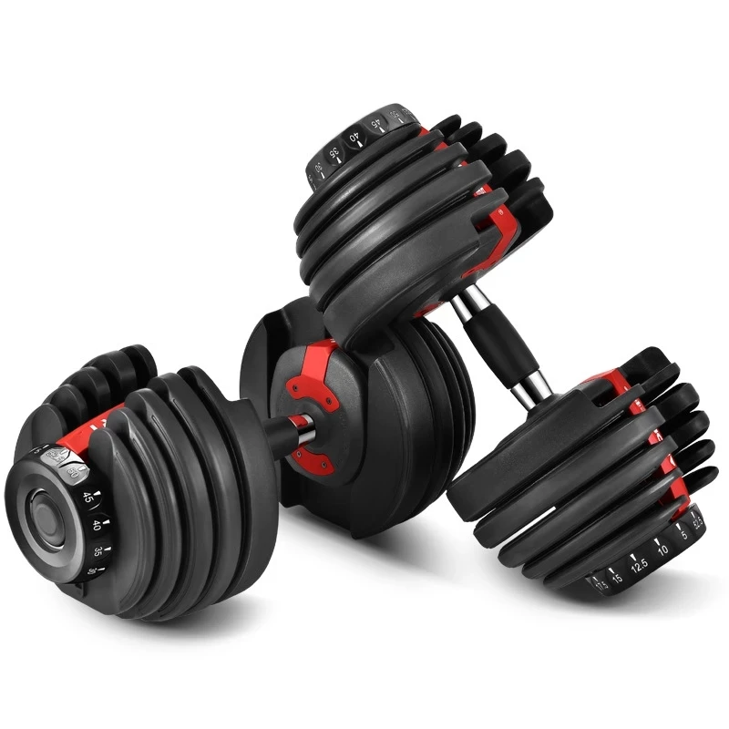 

China factory price of Indoor gym fitness adjustable dumbbell weight lifting, Black,red, yellow
