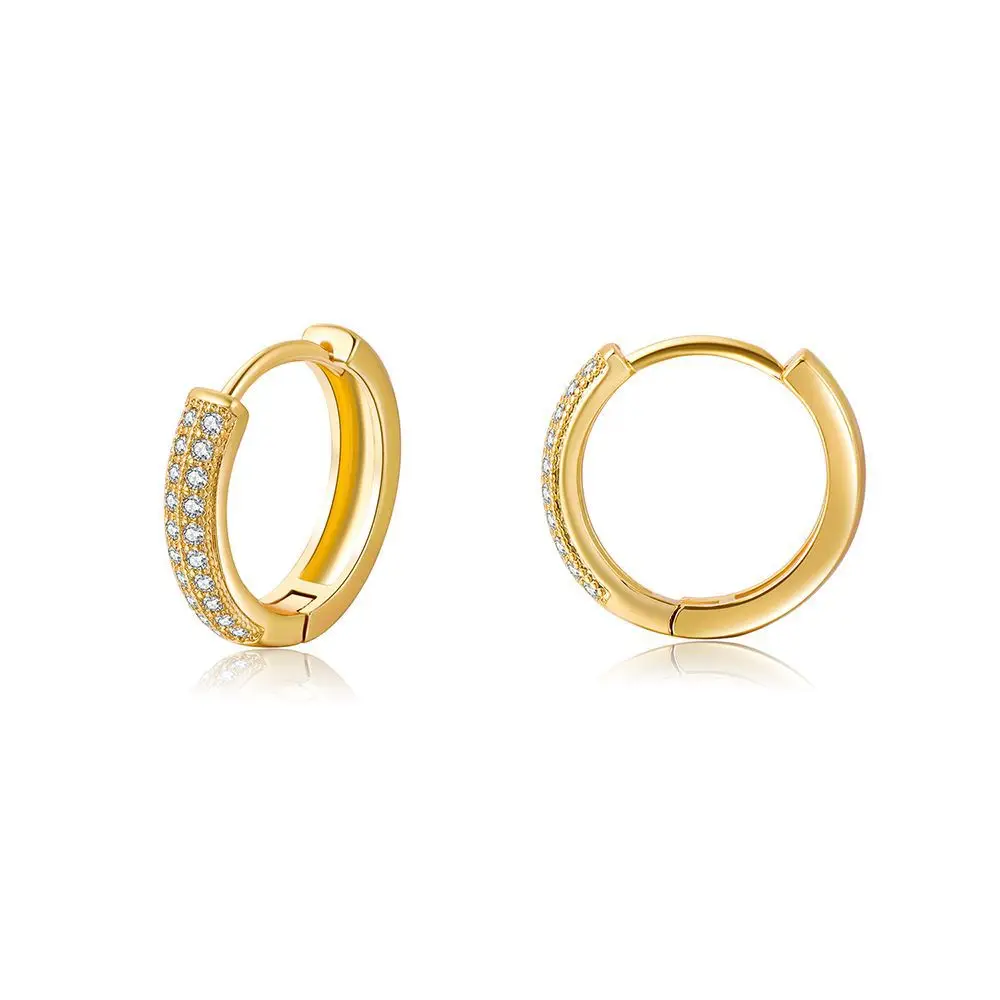 

2021 Ins Hot Minimalist Gold Plated 15 cm AAA Cubic Zircon Round Circle Hoop Earrings w Micro CZ Diamond Earrings Jewelry, Colorful