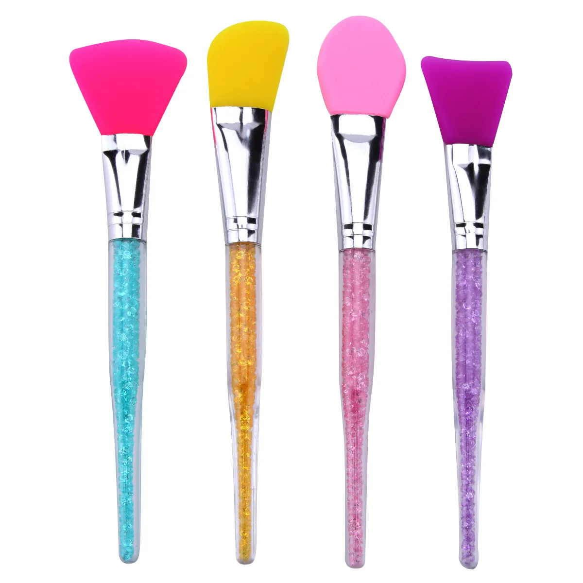 

New Arrivals Soft Silicone Head Crystal Diamond Handle Face Mask Brush Silicone Face Mask brush