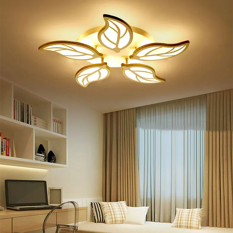 

Dimmable Remote Control 1/5 petals 80W LED Lotus Chandelier Lamps For Living Room Ceiling Light