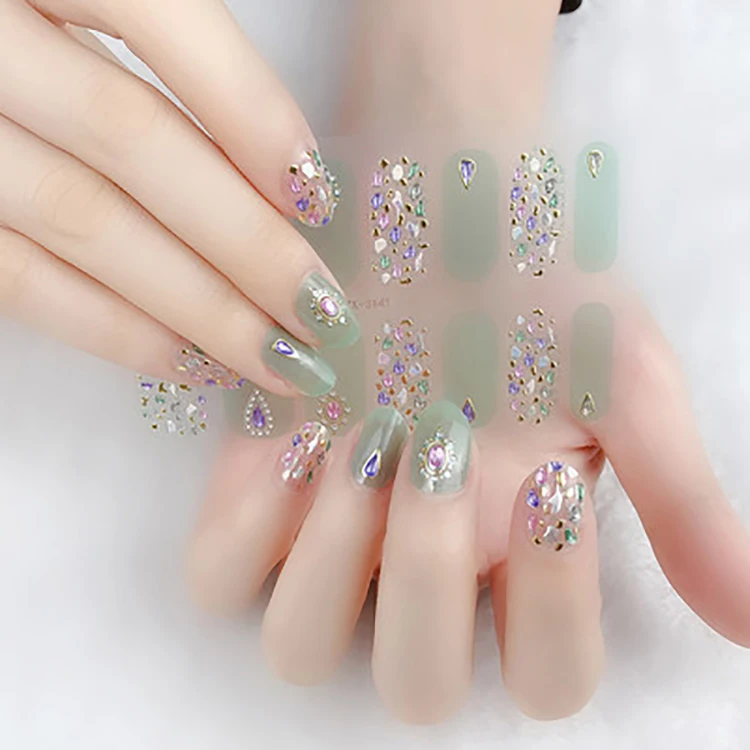 

3D Diamond Nail Three Generations Of Three-Dimensional Bronzing All Stickers Environmental Protection nail stickers, Colorful