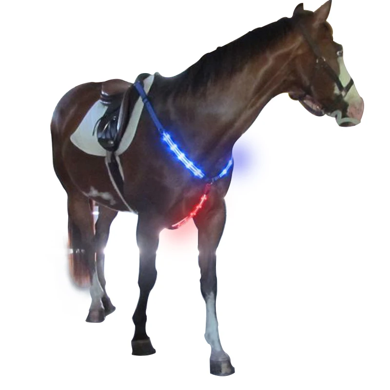 

colorful hi-visibility led light up led equine breastplate for horse