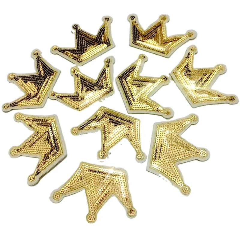

Fashion silver gold crown Sequin patch clothing DIY accessories iron patch can be customized