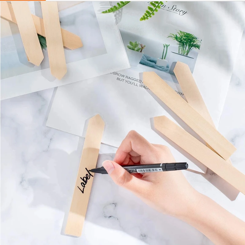 

Wooden Plant Labels for Garden-Waterproof Letter Wooden Plant Sign Tags Eco-Friendly Seedling Lables, Bamboo