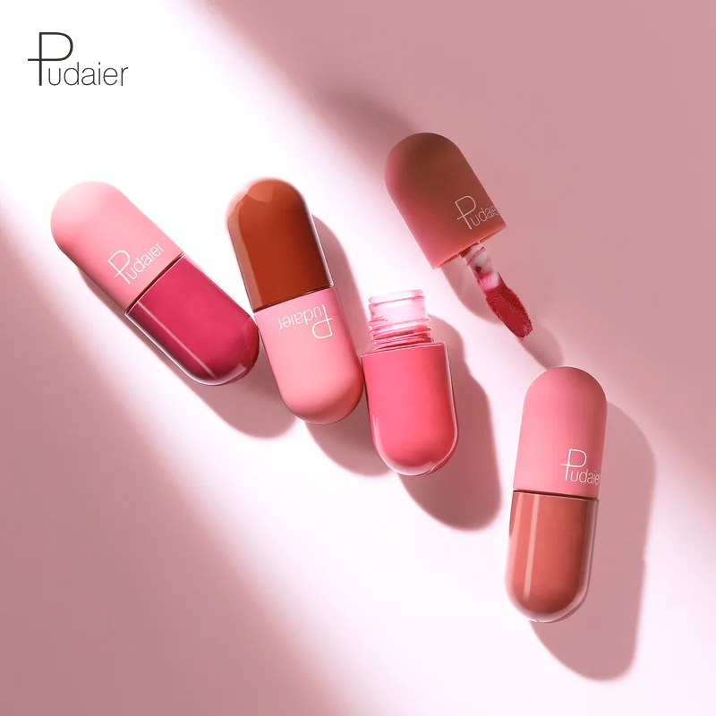 

Pudaier Mini Capsule Lip Glaze 18 Color Waterproof Lasting Easy To Carry High Matte Saturation Lip Gloss