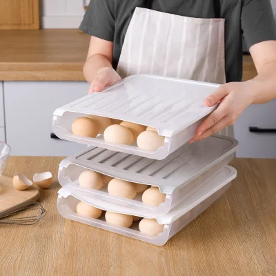 

Automatic Rolling Box With Lid Can Be Stacked Three Rows Of Refrigerator Cabinets Storage Box