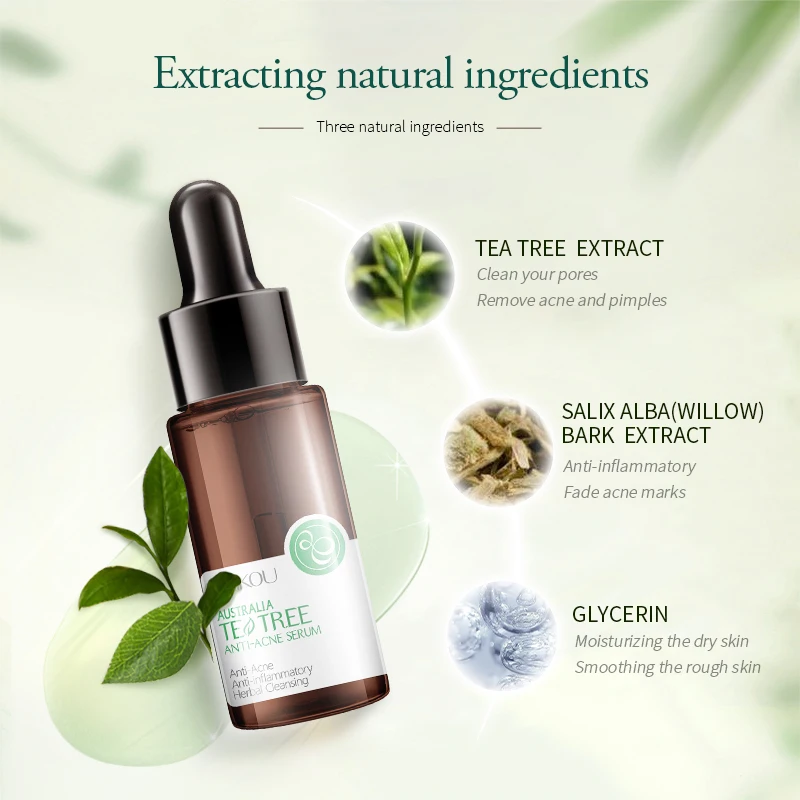 

laikou Vegan cosmetic all ordinary anti acne tea tree facial lifting serum