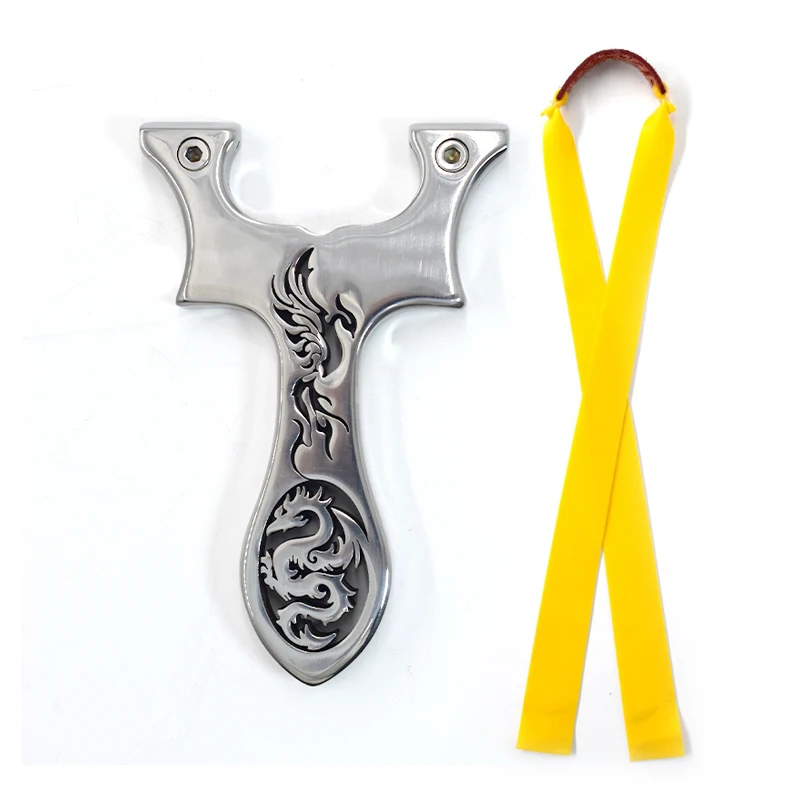 

Stainless steel dragon phoenix design outdoor shooting sling shot slingshot