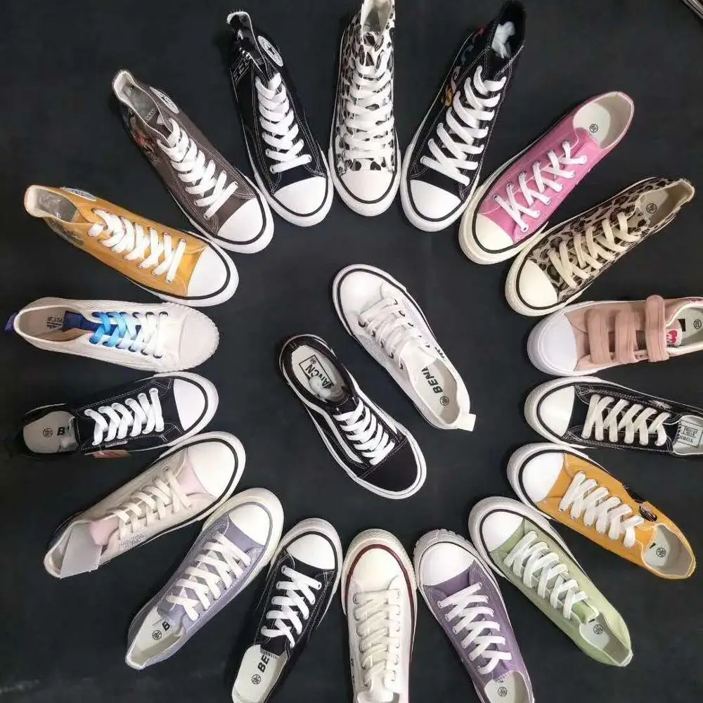 

2020 New Style Mixed Colors Flat Women canvas Shoes