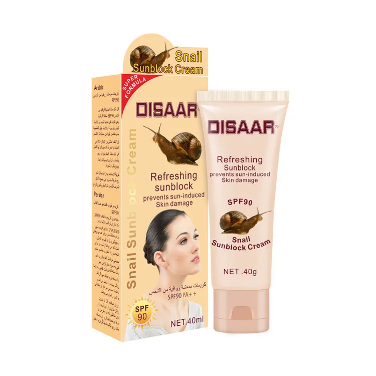 

High quality natural Wholesaler Natural Snail Sunblock Cream SPF 90 Snail sunscreen