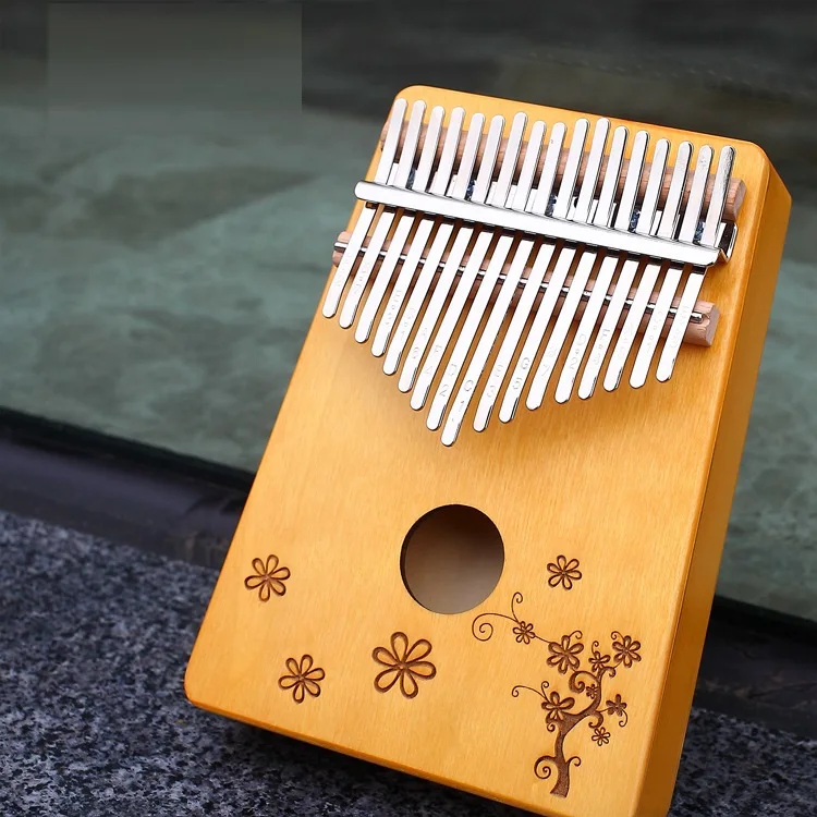 

Custom 17 Keys Kalimba Instrument Wooden Kalimba High Quality Thumb Piano for Sale, Natural wood