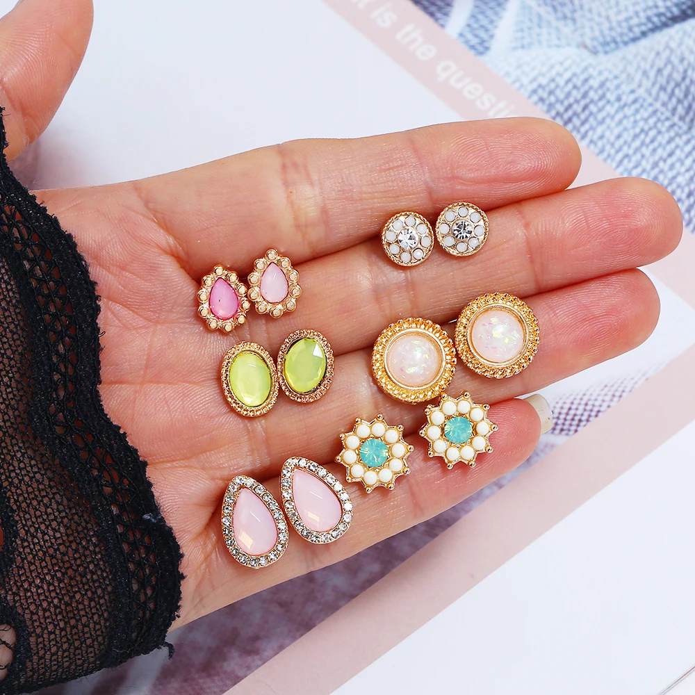 

Fashion gold plated stud earring set for women Wholesale N910125, Colors