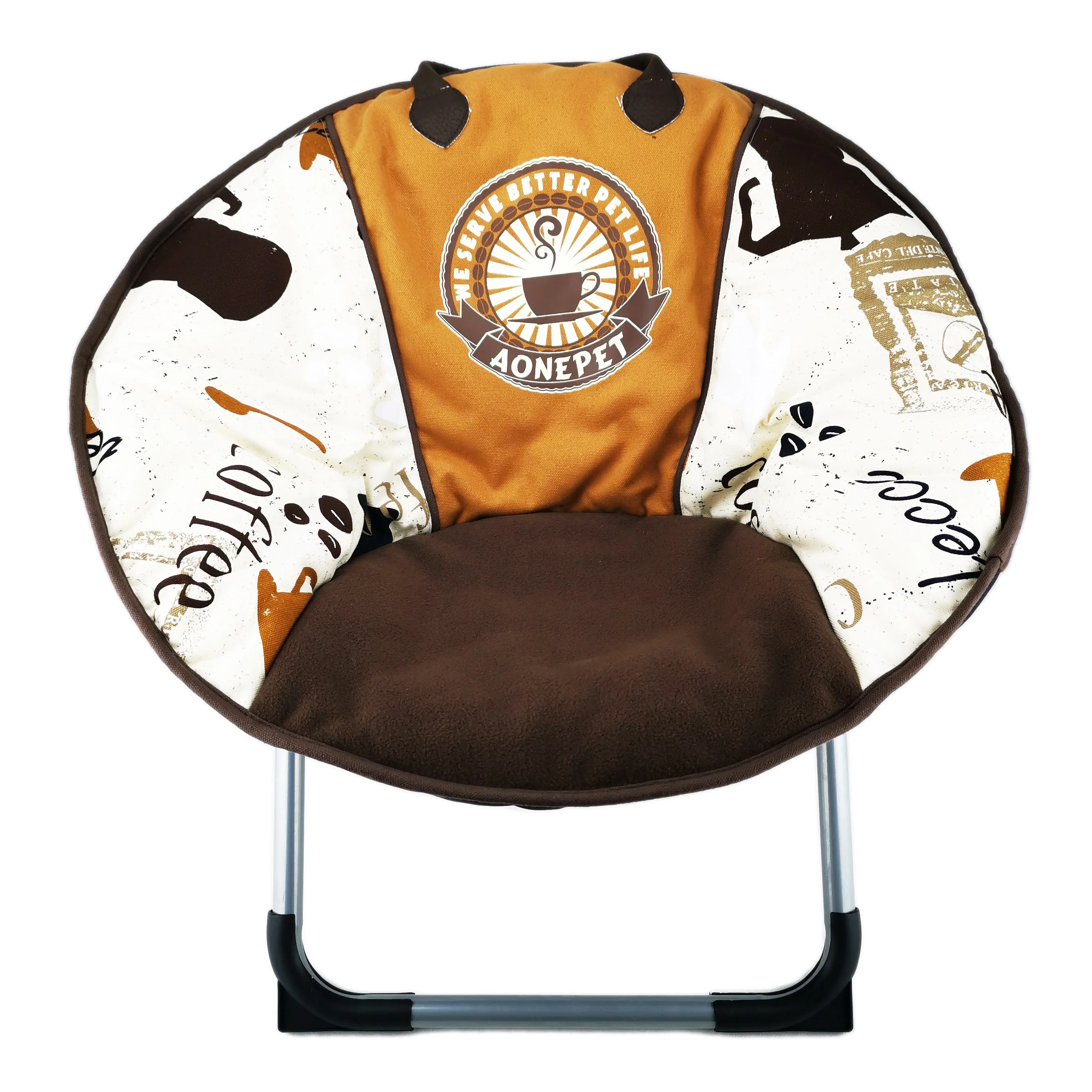 

Pet Dog Cat Supplies Furniture Foldable Seat Surface Replaceable Dog Cat Chair Bed For Indoor & Outdoor & Travel, Beige brown