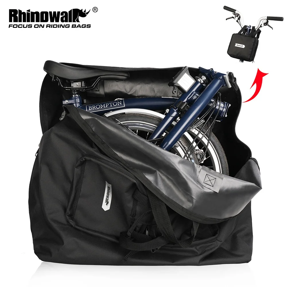 

Rhinowalk 14-16 Inch Folding Bike Carry Bag Portable Bicycle Carry Bag Cycling Transport Case Travel Bicycle Accessories, Black