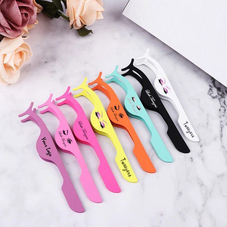

Osmo wholesale beauty Russian private label volume extension pointed gold rose lashes eyelash tweezers, 35 different colors for your option