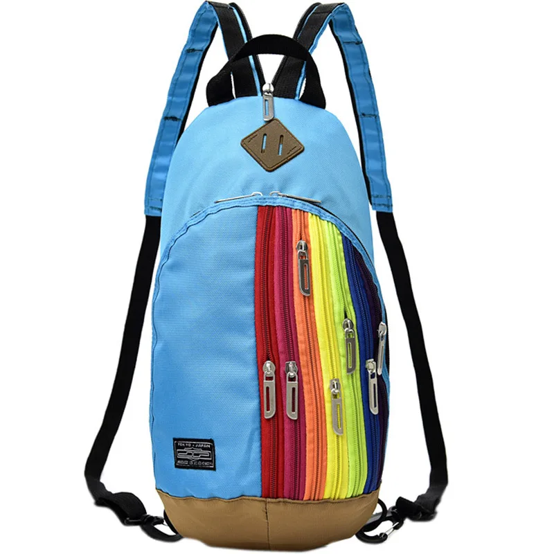 

REAL FORT Multifunction outdoor Waterproof oxford Chest bags Rainbow Messenger crossbody chest bag, As pictures/customize
