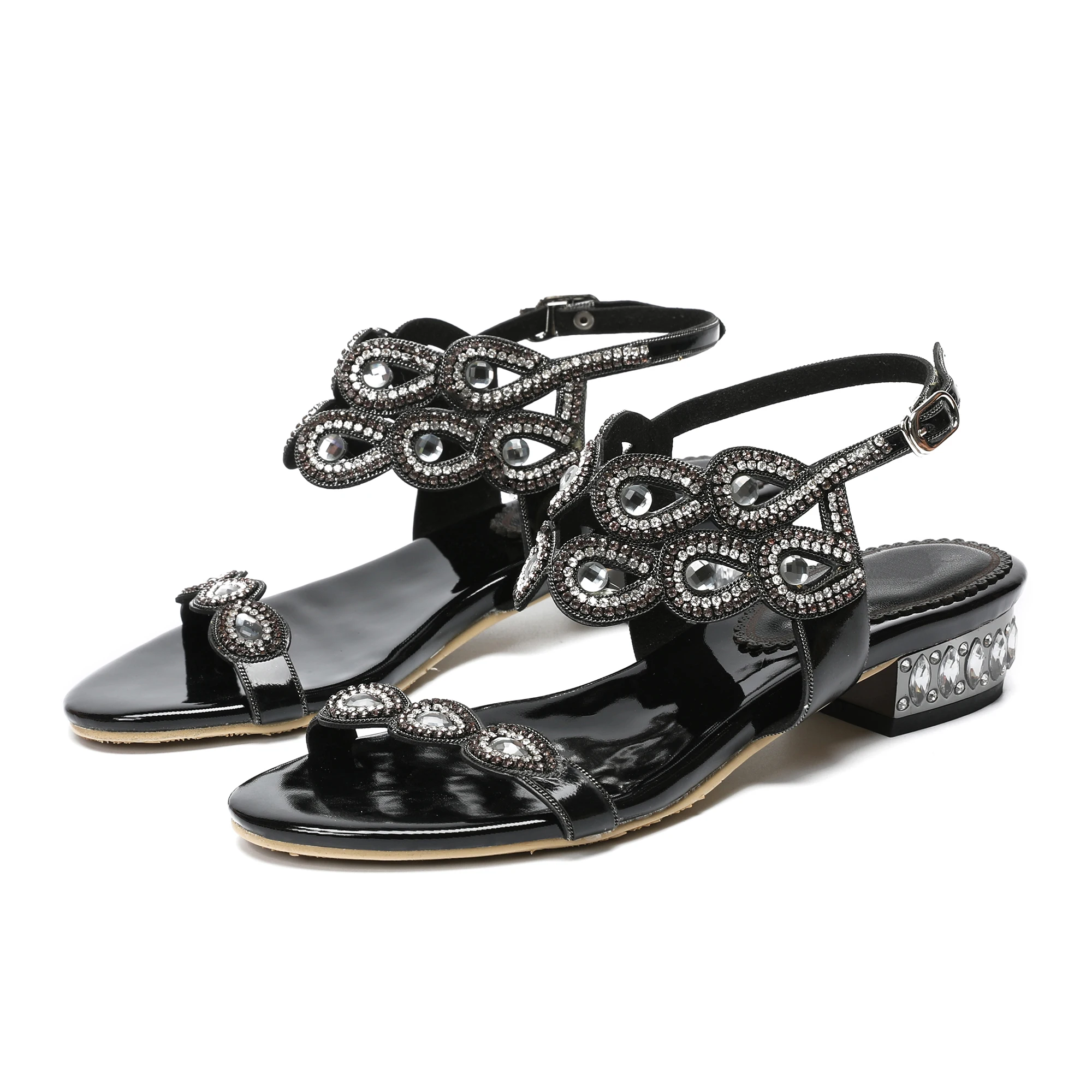 

Black Rhinestone Women Shoes Sandals Turkey Style High Heel Shoes Diamond Women Shoes Sandals