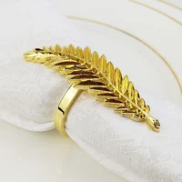 

silver plated metal alloy tree leaf napkin rings,cedar leaf serviette ring