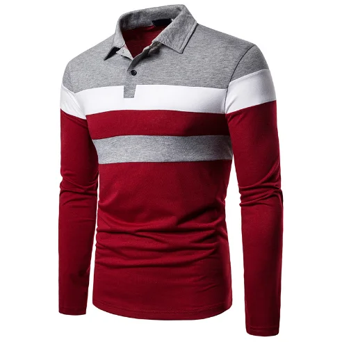 

fashion patchwork t shirt polo for men