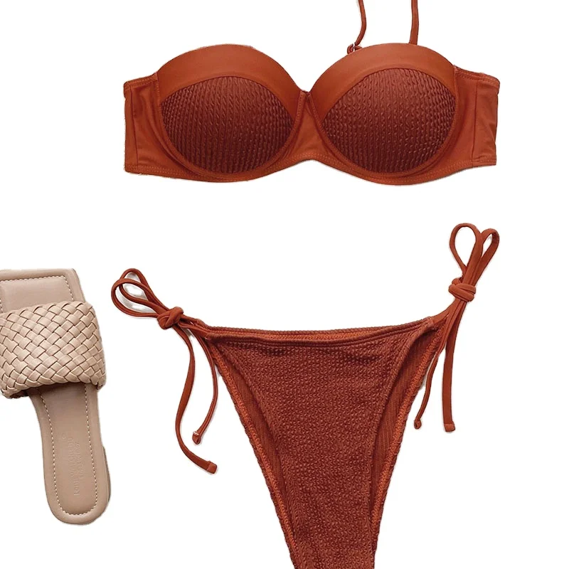 

Low Waist Sexy Thong Swimwear Fashion Push Up Padded Mirco Bikini Summer Backless Bathing Suit