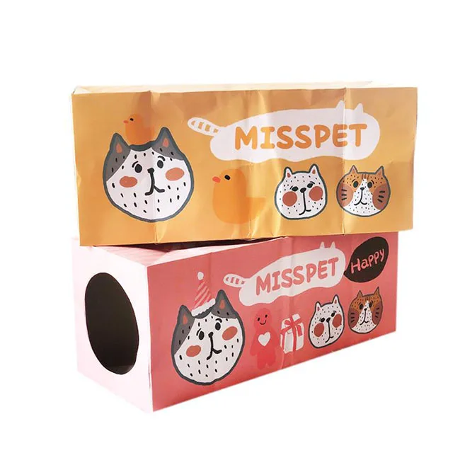 

New Style Cat Cage Indoor Product Wholesale Paper Cat Box Unique Design Pet Folding Box, White