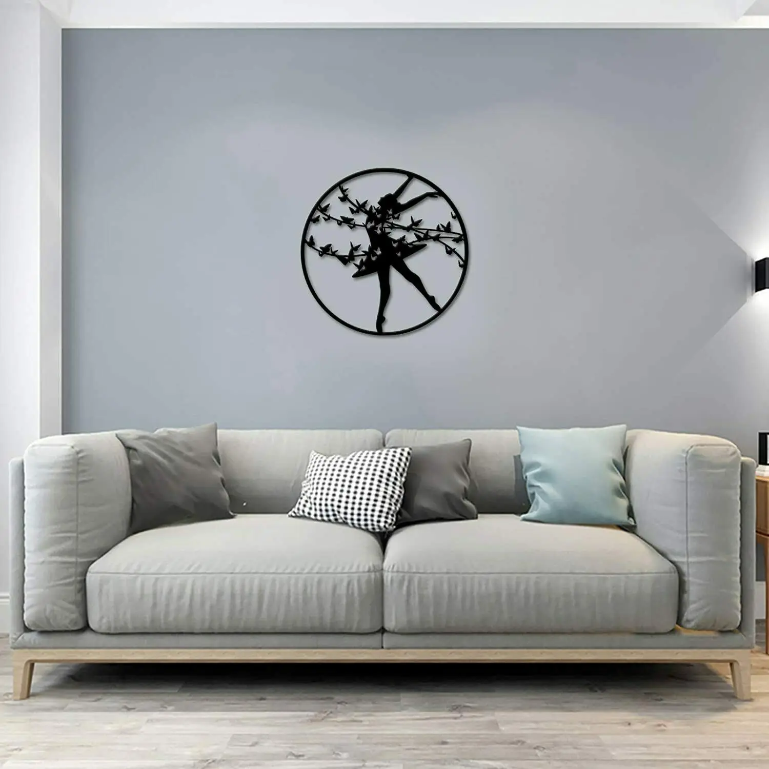 

Ballerina Ballerina and Butterfly Wall Artwork Wrought Iron Home Decor, Black