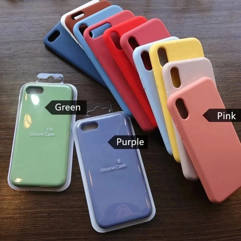 

Original Silicone Phone Case For Iphone 12 Pro X Xs Max 11 Logo With Microfiber Inside