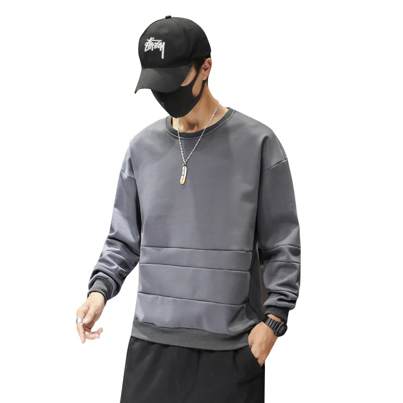 

men's pullover long-sleeved hoodie solid color loose large size men's sweater, Colors