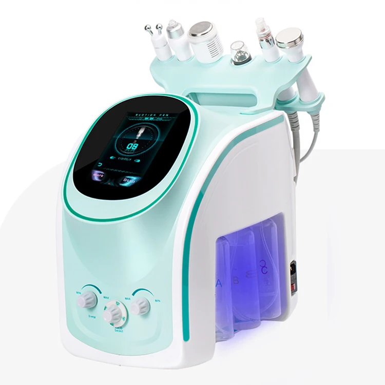 

2021 New arrival 6 Heads H2O2 Aqua Peeling Replenish Water Jet Massager Beauty Machine, White+green