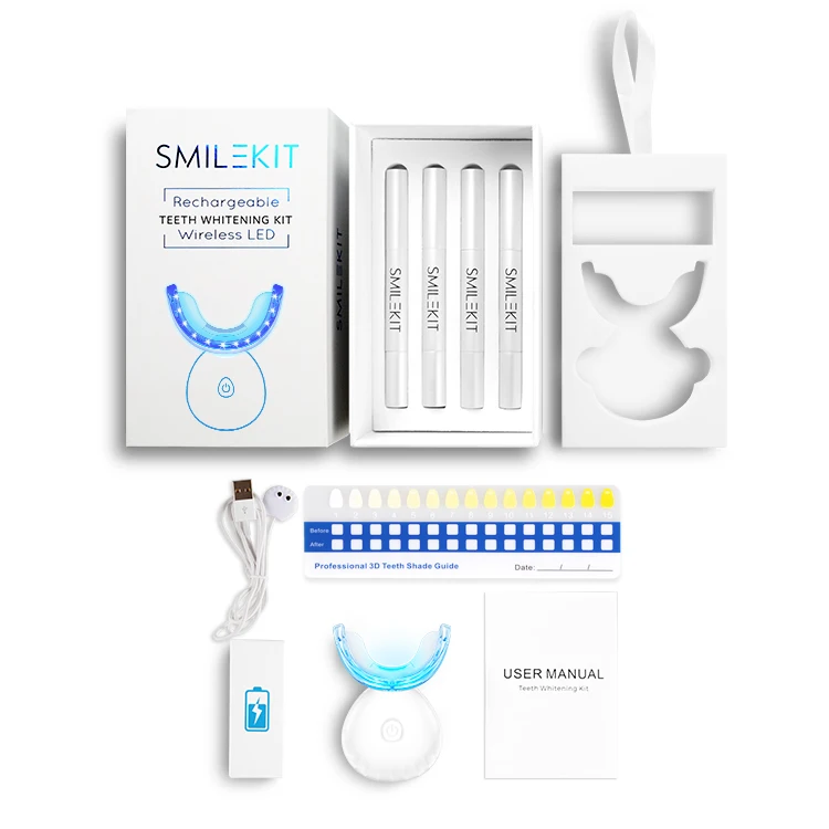 

Smilekit 3x 5ml 35% Carbamide Peroxide syrings gels and 16x LED lamp Teeth Whitening Kits LED Light