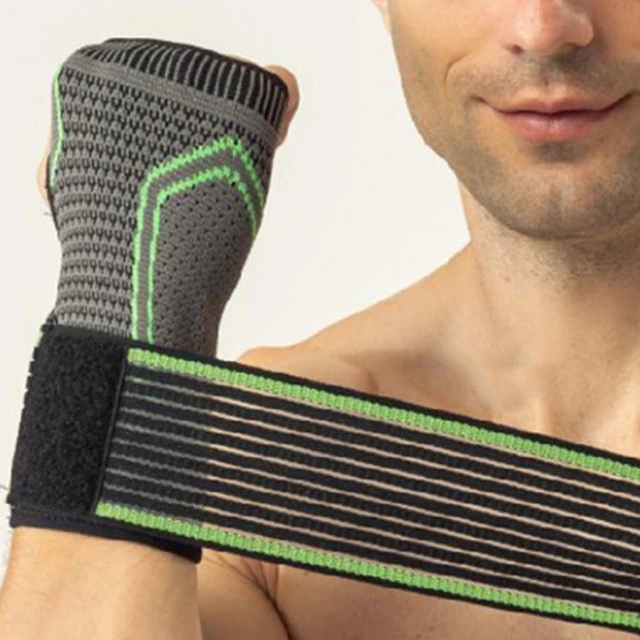

Miket Wrist Splint Guard Support sports wristband tennis wristband, Black green